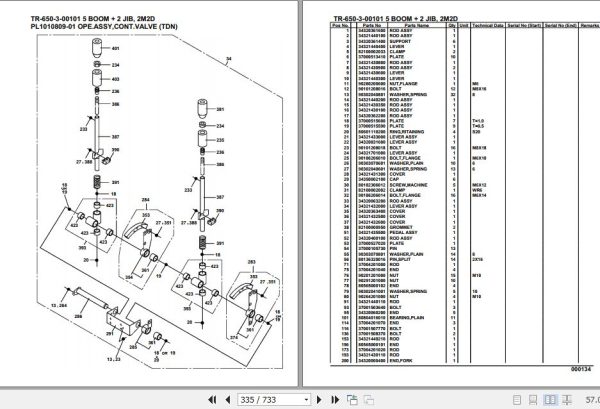 Tadano Hydraulic Crane TR 650 3 00101 5 Boom 2 Jib 2M2D Parts Catalog 2
