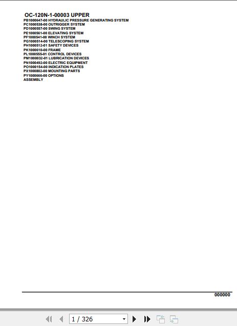 Tadano Hydraulic Wrecker OC 120N 1 00003 Upper Parts Catalog 1