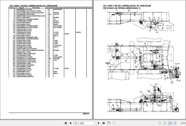 Tadano Hydraulic Wrecker OC 120N 1 40100 Lower Isuzu KL FSR33K4R Parts Catalog 2