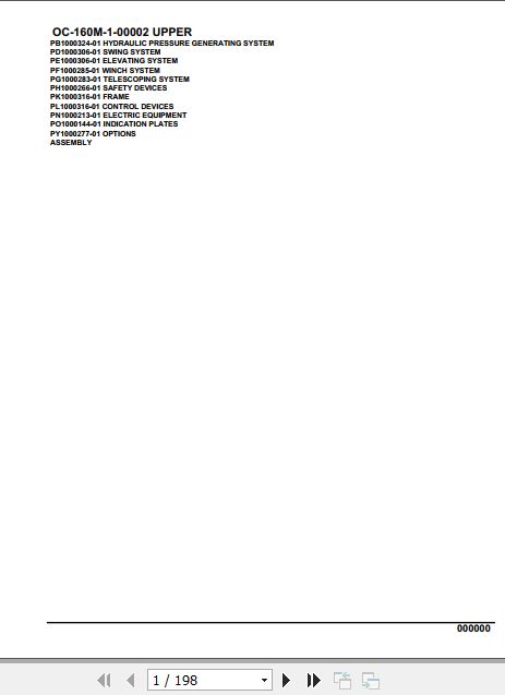 Tadano Hydraulic Wrecker OC 160M 1 00002 Upper Parts Catalog 1