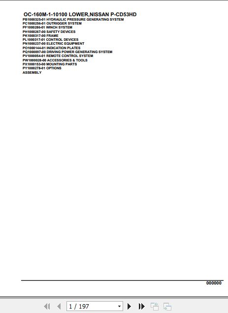 Tadano Hydraulic Wrecker OC 160M 1 10100 Lower Nissan P CD53HD Parts Catalog 1