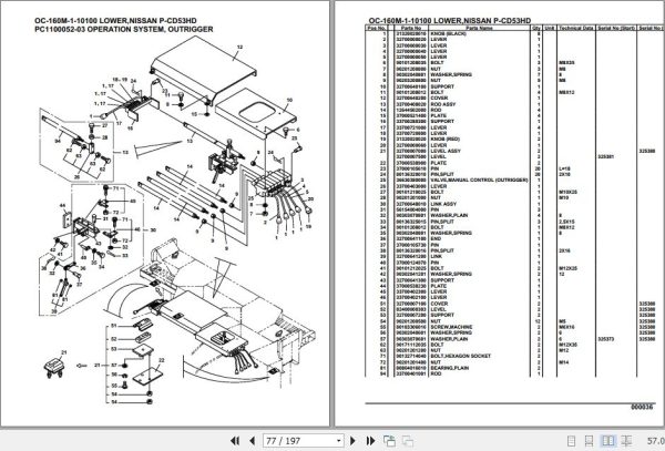 Tadano Hydraulic Wrecker OC 160M 1 10100 Lower Nissan P CD53HD Parts Catalog 2