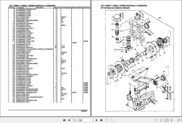 Tadano Hydraulic Wrecker OC 160M 1 10800 Lower Nissan U CW620PN Parts Catalog 2