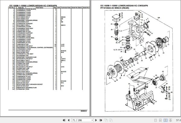 Tadano Hydraulic Wrecker OC 160M 1 10900 Lower Nissan KC CW55APN Parts Catalog 2