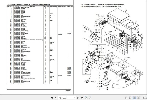 Tadano Hydraulic Wrecker OC 160M 1 20200 Lower MitsubishiI P FV415PPSM Parts Catalog 2