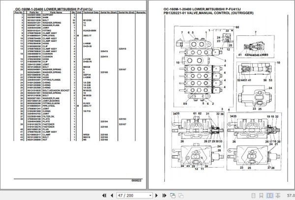 Tadano Hydraulic Wrecker OC 160M 1 20400 Lower MitsubishiI P FU413J Parts Catalog 2