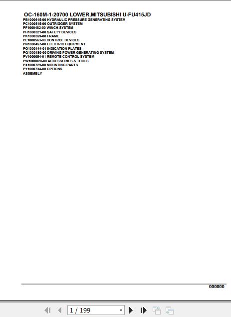 Tadano Hydraulic Wrecker OC 160M 1 20700 Lower MitsubishiI U FU415JD Parts Catalog 1