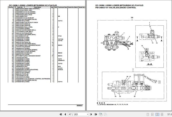 Tadano Hydraulic Wrecker OC 160M 1 20900 Lower MitsubishiI KC FU415JD Parts Catalog 2