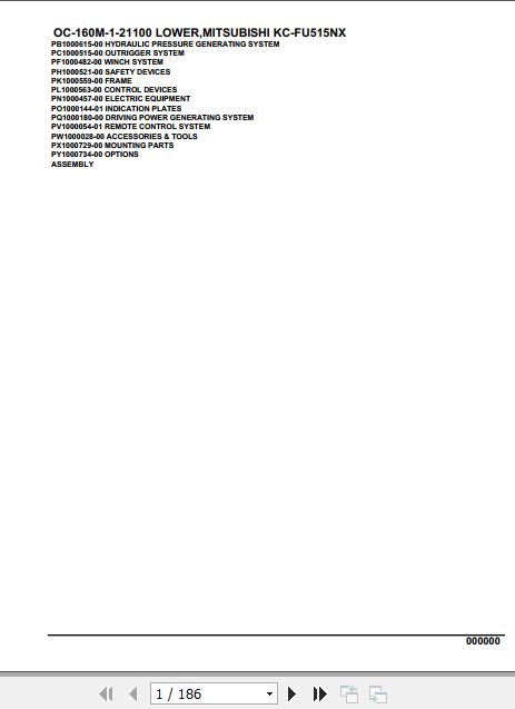 Tadano Hydraulic Wrecker OC 160M 1 21100 Lower MitsubishiI KC FU515NX Parts Catalog 1