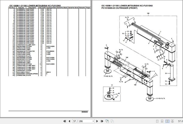 Tadano Hydraulic Wrecker OC 160M 1 21100 Lower MitsubishiI KC FU515NX Parts Catalog 2