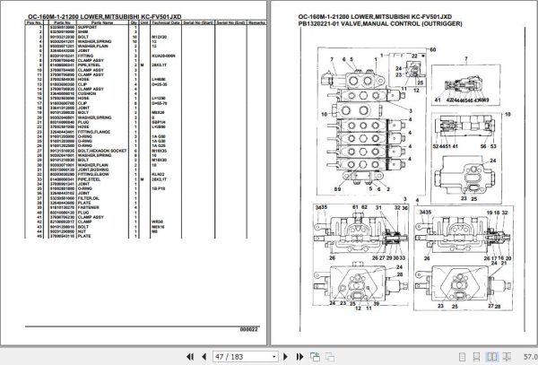 Tadano Hydraulic Wrecker OC 160M 1 21200 Lower MitsubishiI KC FV501JXD Parts Catalog 2