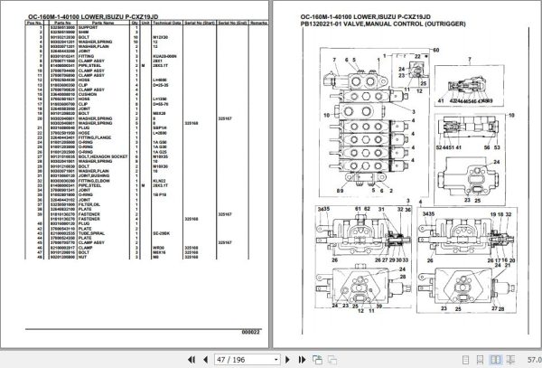 Tadano Hydraulic Wrecker OC 160M 1 40100 Lower Isuzu P CXZ19JD Parts Catalog 2