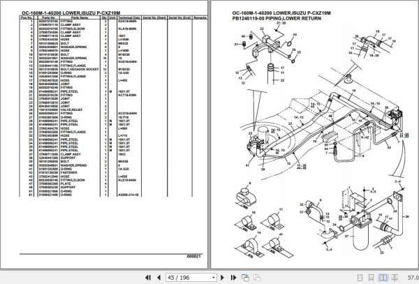 Tadano Hydraulic Wrecker OC 160M 1 40200 Lower Isuzu P CXZ19M Parts Catalog 2
