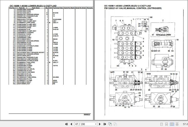 Tadano Hydraulic Wrecker OC 160M 1 40300 Lower Isuzu U CXZ71JAD Parts Catalog 2