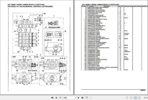 Tadano Hydraulic Wrecker OC 160M 1 40500 Lower Isuzu U CXZ72JAD Parts Catalog 2