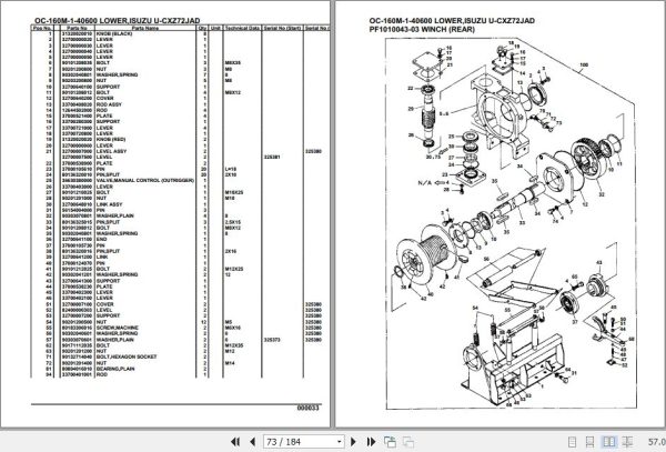 Tadano Hydraulic Wrecker OC 160M 1 40600 Lower Isuzu U CXZ72JAD Parts Catalog 2