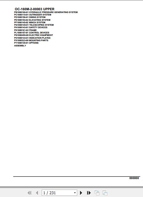Tadano Hydraulic Wrecker OC 160M 2 00003 Upper Parts Catalog 1