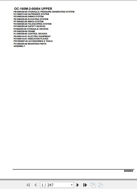 Tadano Hydraulic Wrecker OC 160M 2 00004 Upper Parts Catalog 1