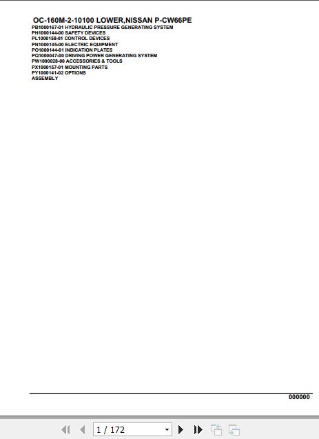 Tadano Hydraulic Wrecker OC 160M 2 10100 Lower Nissan P CW66PE Parts Catalog 1
