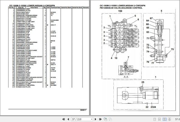 Tadano Hydraulic Wrecker OC 160M 2 10500 Lower Nissan U CW530PN Parts Catalog 2