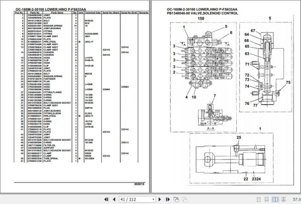Tadano Hydraulic Wrecker OC 160M 2 30100 Lower Hino P FS633AA Parts Catalog 2