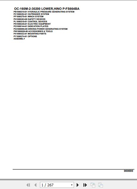 Tadano Hydraulic Wrecker OC 160M 2 30200 Lower Hino P FS664BA Parts Catalog 1