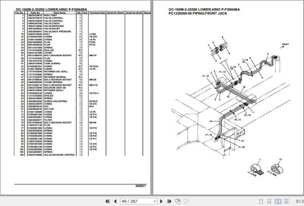 Tadano Hydraulic Wrecker OC 160M 2 30200 Lower Hino P FS664BA Parts Catalog 2