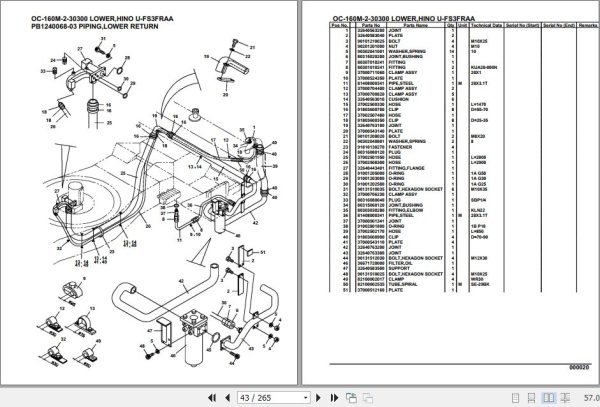 Tadano Hydraulic Wrecker OC 160M 2 30300 Lower Hino U FS3FRAA Parts Catalog 2