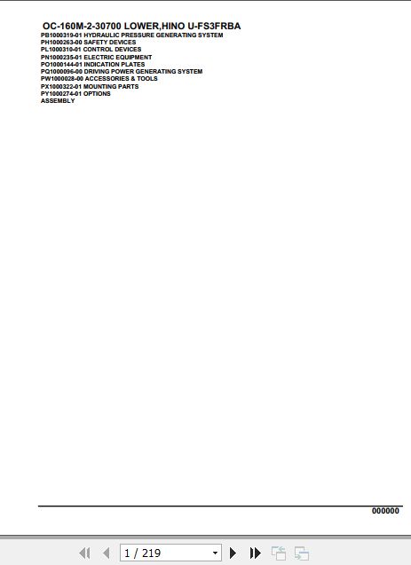 Tadano Hydraulic Wrecker OC 160M 2 30700 Lower Hino U FS3FRBA Parts Catalog 1