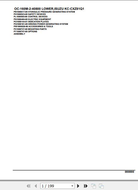 Tadano Hydraulic Wrecker OC 160M 2 40800 Lower Isuzu KC CXZ81Q1 Parts Catalog 1