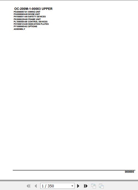 Tadano Hydraulic Wrecker OC 200M 1 00003 Upper Parts Catalog 1