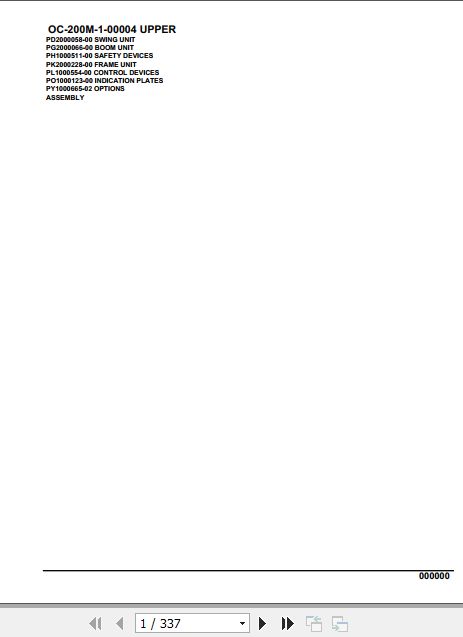 Tadano Hydraulic Wrecker OC 200M 1 00004 Upper Parts Catalog 1
