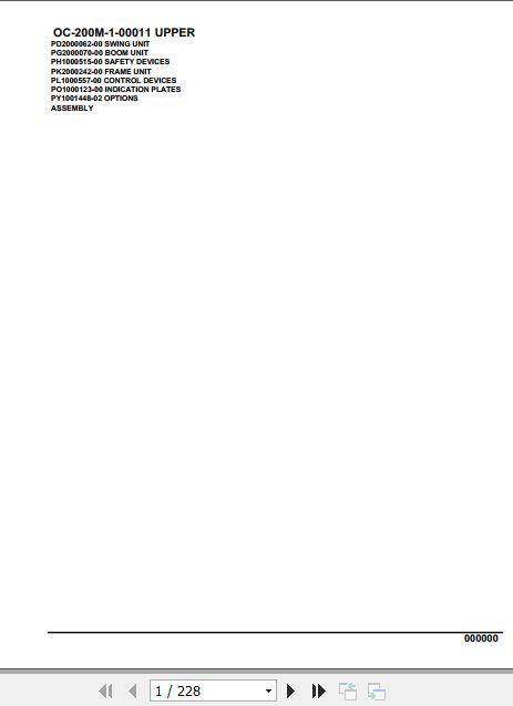 Tadano Hydraulic Wrecker OC 200M 1 00011 Upper Parts Catalog 1