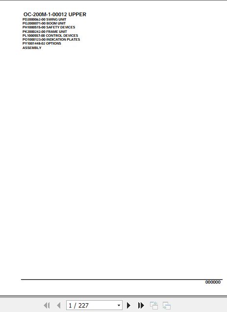 Tadano Hydraulic Wrecker OC 200M 1 00012 Upper Parts Catalog 1
