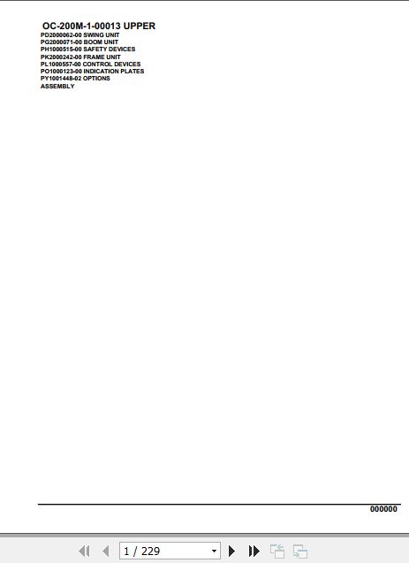 Tadano Hydraulic Wrecker OC 200M 1 00013 Upper Parts Catalog 1