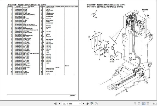 Tadano Hydraulic Wrecker OC 200M 1 10200 Lower Nissan KC 55YPH Parts Catalog 2