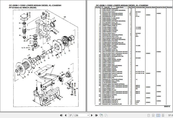 Tadano Hydraulic Wrecker OC 200M 1 15500 Lower Nissan Diesel KL CX48ENH Parts Catalog 2
