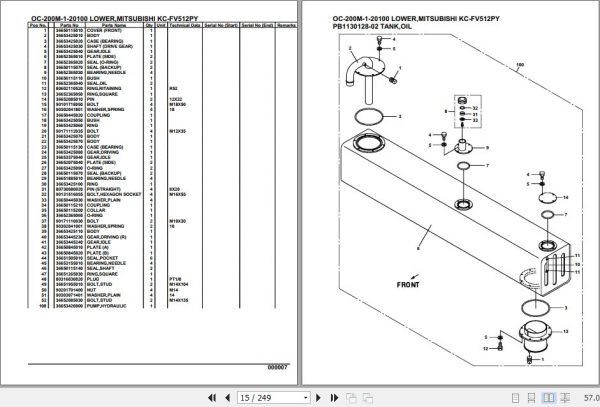 Tadano Hydraulic Wrecker OC 200M 1 20100 Lower MitsubishiI KC FV512PY Parts Catalog 2
