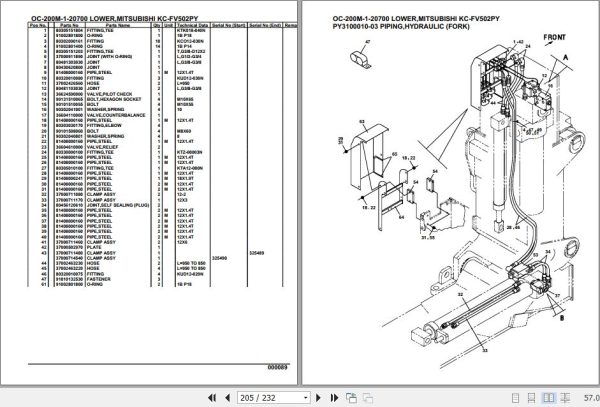 Tadano Hydraulic Wrecker OC 200M 1 20700 Lower MitsubishiI KC FV502PY Parts Catalog 2