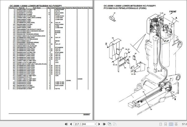 Tadano Hydraulic Wrecker OC 200M 1 20800 Lower MitsubishiI KC FV502PY Parts Catalog 2