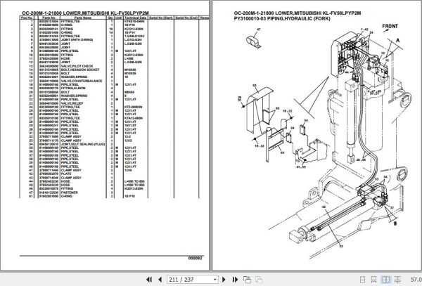 Tadano Hydraulic Wrecker OC 200M 1 21800 Lower MitsubishiI KL FV50LPYP2M Parts Catalog 2