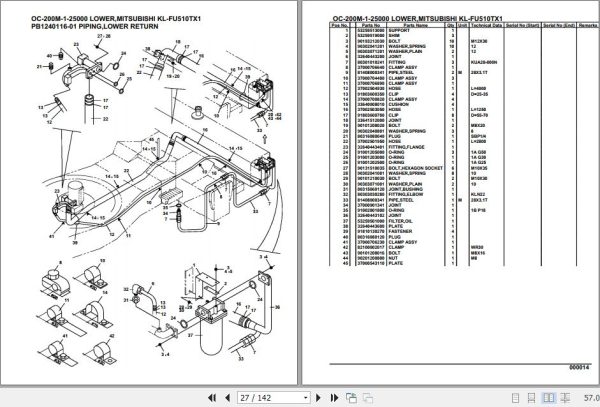 Tadano Hydraulic Wrecker OC 200M 1 25000 Lower MitsubishiI KL FU510TX1 Parts Catalog 2