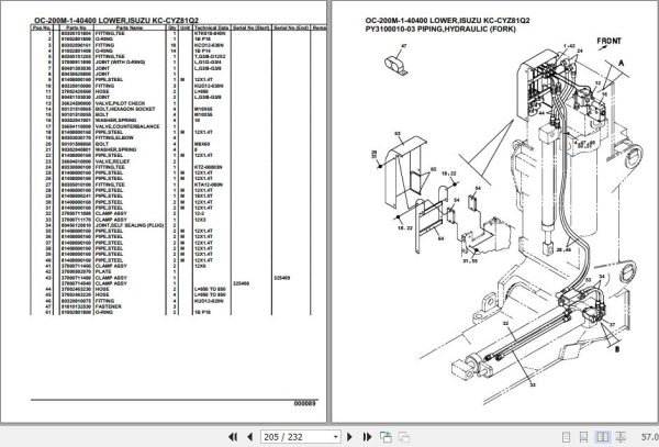 Tadano Hydraulic Wrecker OC 200M 1 40400 Lower Isuzu KC CYZ81Q2 Parts Catalog 2