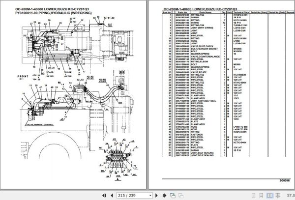 Tadano Hydraulic Wrecker OC 200M 1 40600 Lower Isuzu KC CYZ81Q3 Parts Catalog 2