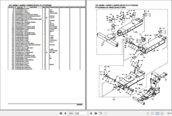 Tadano Hydraulic Wrecker OC 200M 1 40900 Lower Isuzu PJ CYZ52Q6 Parts Catalog 2