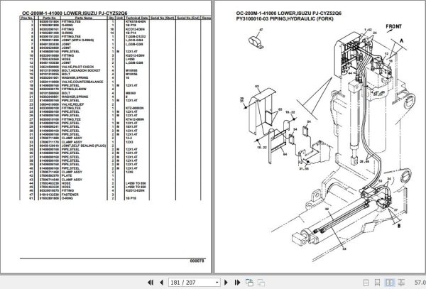 Tadano Hydraulic Wrecker OC 200M 1 41000 Lower Isuzu PJ CYZ52Q6 Parts Catalog 2