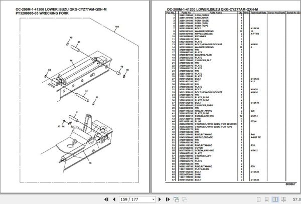 Tadano Hydraulic Wrecker OC 200M 1 41200 Lower Isuzu QKG CYZ77AM QXH M Parts Catalog 2