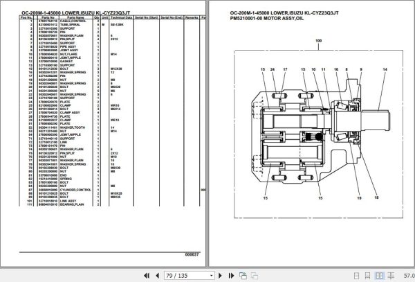 Tadano Hydraulic Wrecker OC 200M 1 45000 Lower Isuzu KL CYZ23Q3JT Parts Catalog 2