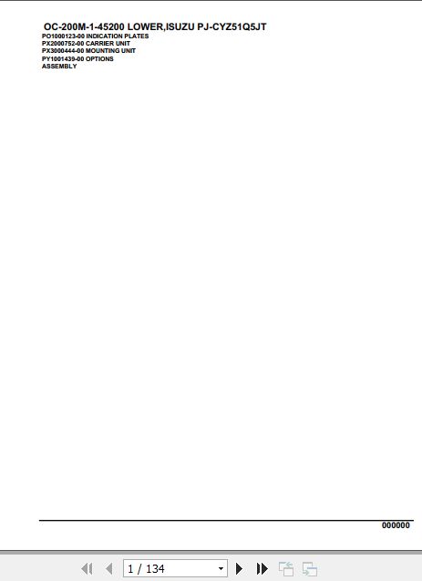 Tadano Hydraulic Wrecker OC 200M 1 45200 Lower Isuzu PJ CYZ51Q5JT Parts Catalog 1