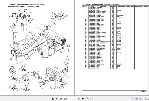Tadano Hydraulic Wrecker OC 200M 1 45300 Lower Isuzu PJ CYZ51Q5 Parts Catalog 2